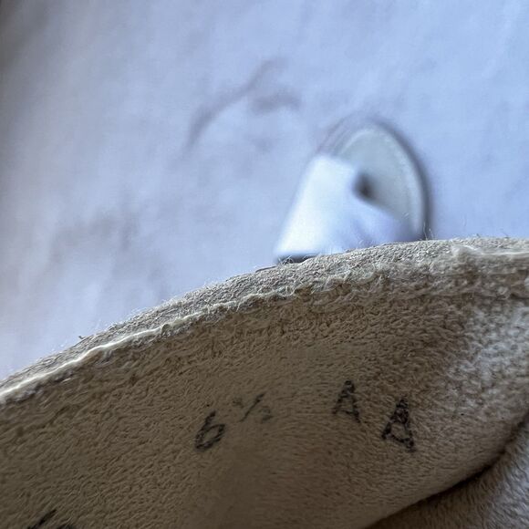 Stuart Weitzman Neutral Bone Leather Mule Heeled Sandals Women 6.5 AA Toe Ring - Picture 11 of 16